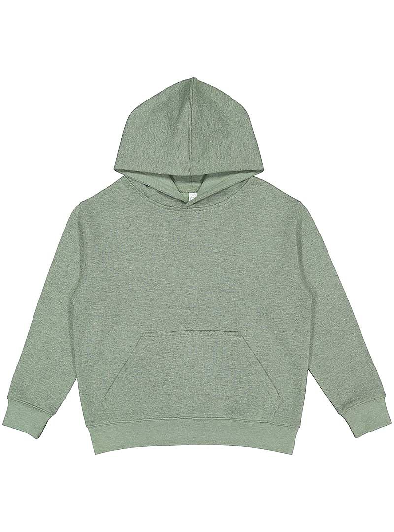LAT 2296 Youth Fleece Hoodie Sweatshirt in Bamboo Blackout size Medium LA2296