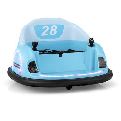 Costway 12V 360° Ride on Bumper Car for Toddlers with Remote Control-Light Blue