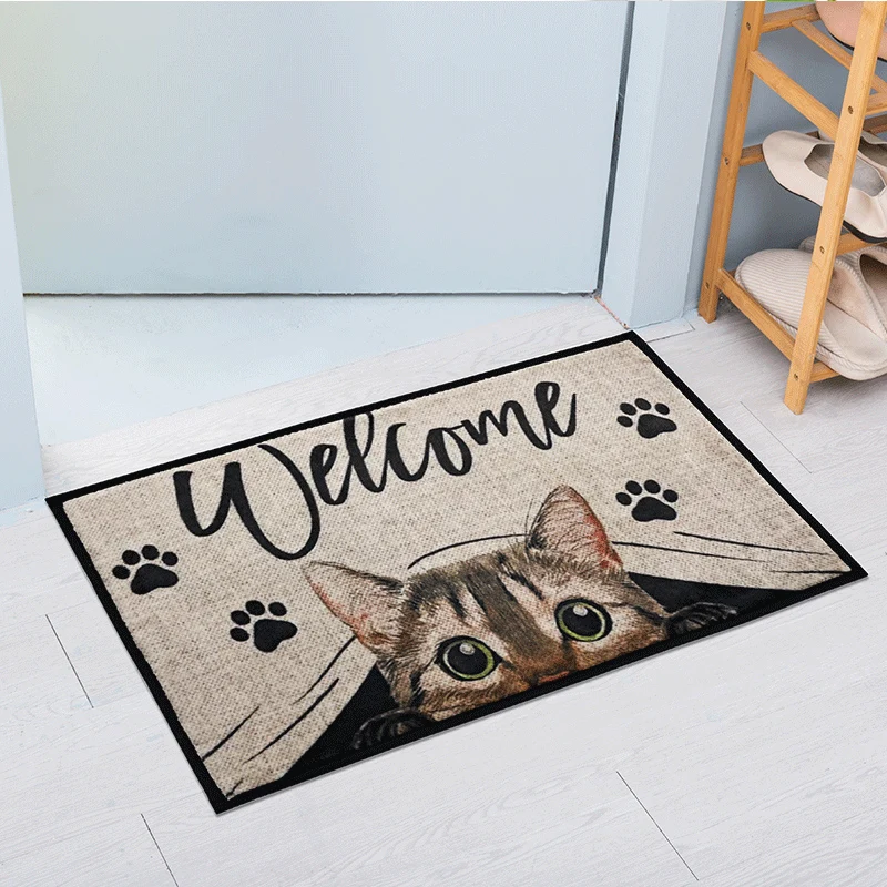 Super saugfähige Bade matte vier Katzen Wohnzimmer Teppiche Eingang Fuß matte Home Balkon Dekor Gebets teppich rutsch feste Küchen tür matten su