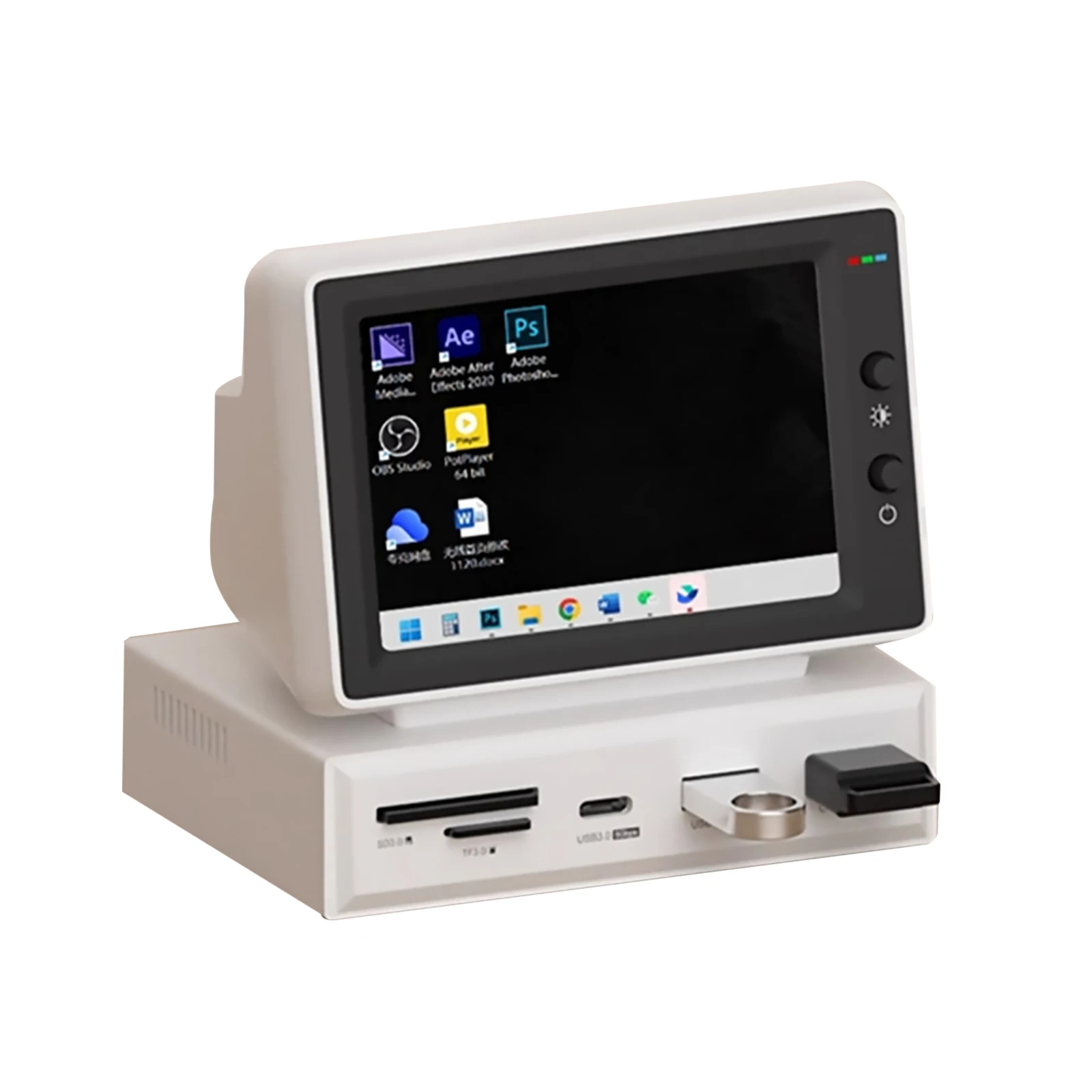 3,5 Zoll ips Mini-Bildschirm aida64 Mini-PC-CPU-RAM HDD-Daten monitor Anzeige Sub-Bildschirm mit USB-C-Hub für Laptop-PC für MacBook Image