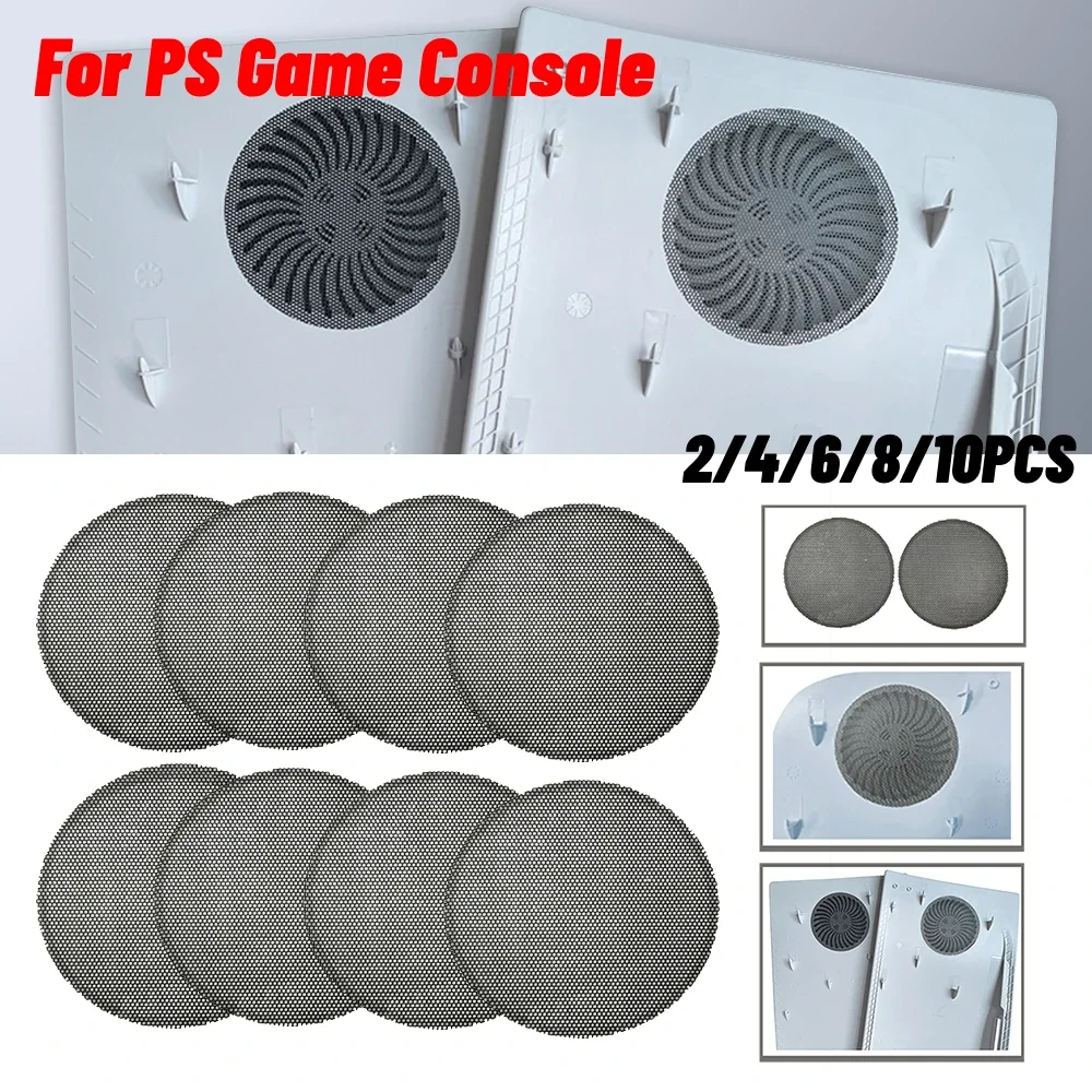 2-8 stücke Lüfter Staub filter für ps5 Zubehör atmungsaktive Belüftung Lüfter staub dichte Gehäuse abdeckung für ps5 Spiele konsole für Playstation Image