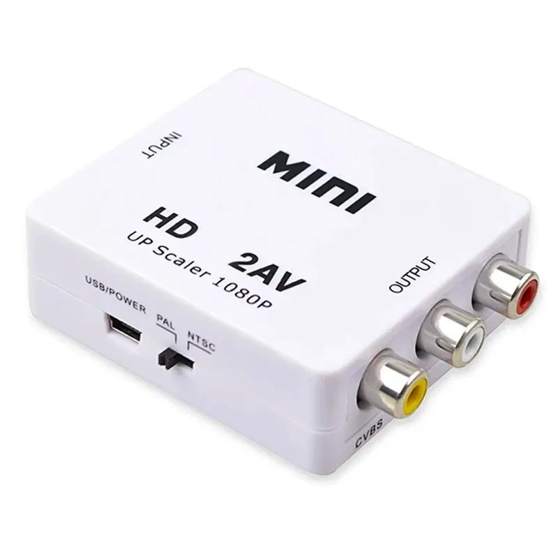 HDMI-kompatibel Zu AV RCA Adapter Konverter MINI Box RCA AV CVSB LR Video Verbund AV Scaler Konverter Für PC HDTV Projektor Image