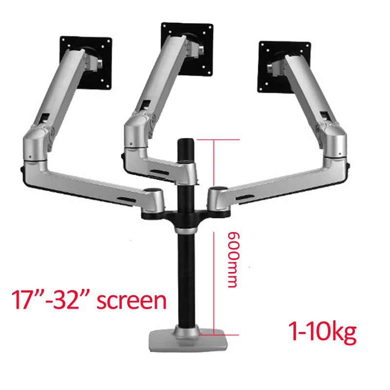DL-8000 aluminium Clamp tülle 17 "-38" lange arm drei lcd monitor halterung desktop halter Mechanische Frühling Arm 3-11kg Image