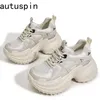 Autuspin Größe 34-39 Frauen neue Retro-Turnschuhe Outdoor-Freizeit Damen Luxus Air Mesh atmungsaktiv vulkan isieren Schuhe Frau beige weiß