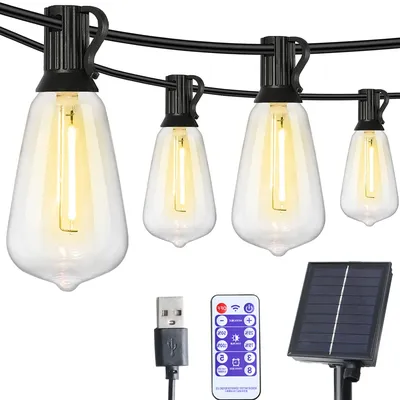 Outdoor-Lichterketten Solar St38 Girlanden Seil String Globus Glühbirnen Solar lampen für Camping Pation Party Garten Straße Dekoration