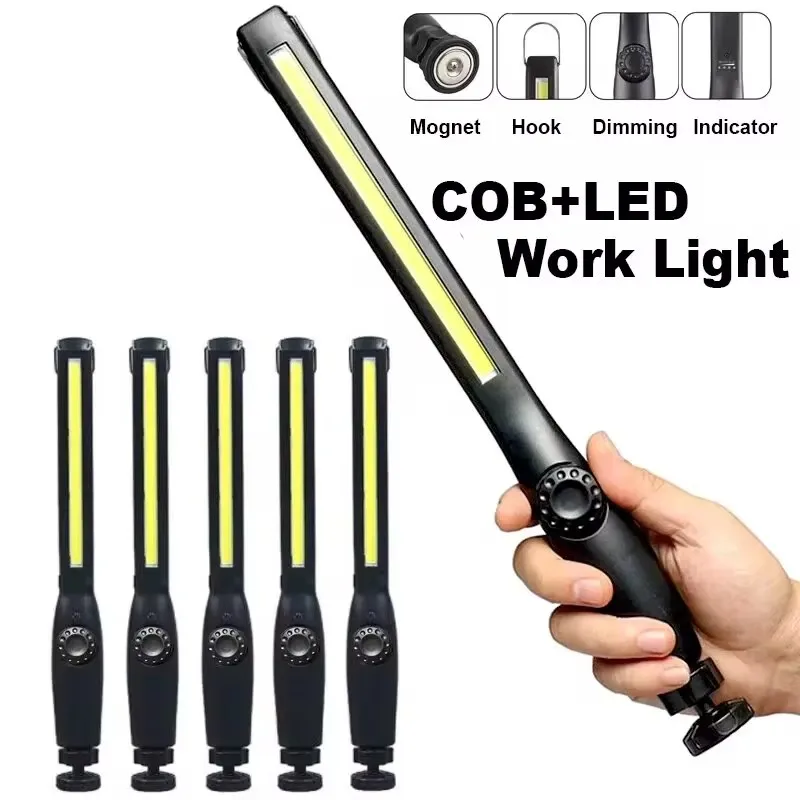 COB Tragbare LED-Arbeitsscheinwerfer, kabellos, magnetisch, LED-Arbeitslampe, Inspektionslichter für Autoreparatur, Zuhause, Garage, Notfall-Taschenlampe