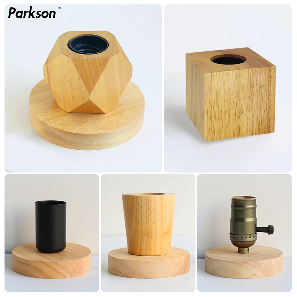 Retro Vintage Holz Tischlampe E27 Fassung Holz Schreibtischlampe Basishalter EU Stecker Nachttischlampe 220V 110V Home Decor Tischleuchte