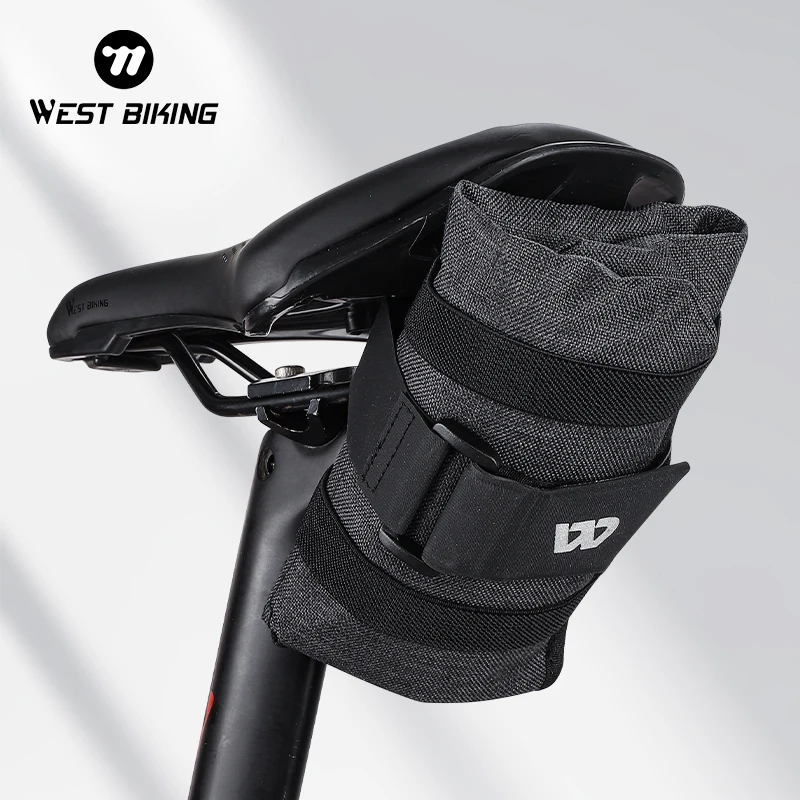 WEST RADFAHREN Fahrrad Tasche Faltbare Werkzeug Lagerung Tasche Front Rahmen Tasche Fahrrad Sattel Tasche Fahrrad Hinten Werkzeug Kits Pack Radfahren Zubehör Image