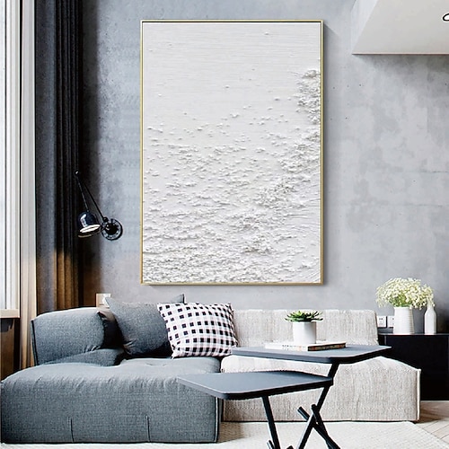 handgemachtes 3D weißes Wellenölgemälde Wabi Sabi Ölgemälde handgemachte Wandkunst beige abstrakte Malerei Leinwand ein Paar beige Textur Wellenmalerei Wandkunst neutrale abstrakte Wandkunst Image