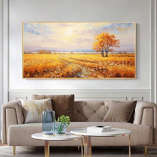 handgemaltes originales buntes Wald-Ölgemälde auf Leinwand, Strukturbäume, Landschaftskunst, abstrakte echte Natur, personalisiertes Wohnwand-Raumdekor Image