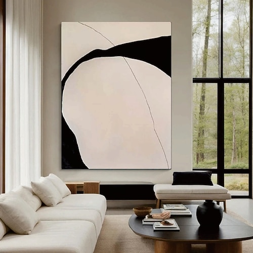 Ölgemälde handgemachtes Ölgemälde handgemalt Wabi Sabi Wandkunst beige abstrakte Malerei auf Leinwand ein Paar beige Strukturgemälde Wandkunst neutrale abstrakte Wandkunst Boho Wanddekoration für Image