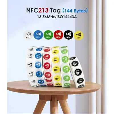6pcs NFC Ntag213 144 Bytes Wet Tag Stickers 13.56MHz ISO14443A 213 Chip RFID Adhesive Tag Label For