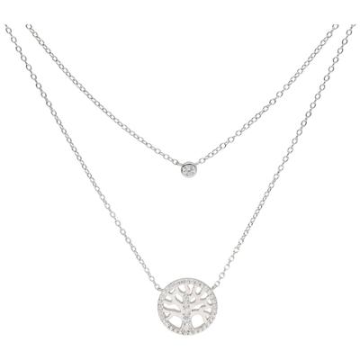 Smart Jewel - Collier mit Lebensbaum und Zirkonia, Silber 925 Ketten 1 ct Silber Damen