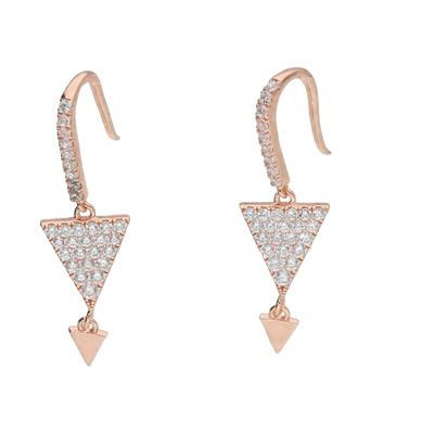 Smart Jewel - Ohrhaken mit weißen Zirkoniasteinen, rosé vergoldet, Silber 925 Ohrringe 1 ct Nude Damen