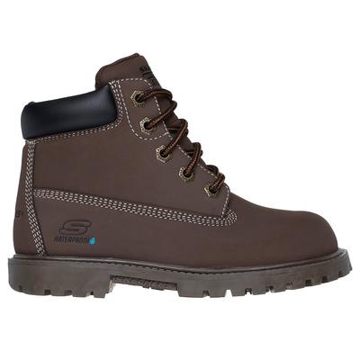 Skechers Boy's Power Reach - Hydro-Tread Boots | Size 4.0 | Dark Brown | Synthetic