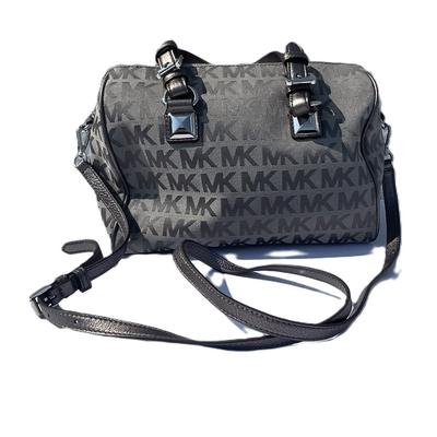 Michael Kors Bags | Euc Michael Kors Mk Monogram Satchel Handbag Pebble Leather | Color: Gray | Size: Os