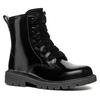 Schnürstiefel GEOX "J SHAYLAX GIRL A", Kinder, Gr. 31, schwarz, Leder, casual, Schuhe, Bikerboots, Winterstiefel, Boots mit Reißverschluss