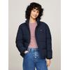 Steppjacke TOMMY JEANS CURVE "TJW ESSENTIAL PUFFER EXT", Damen, Gr. XXL (46), blau (schwarz night navy), Web, Obermaterial: 100% Polyester. Futter: 100% Polyester, unifarben, casual, Langarm, Jacken, in Großen Größen