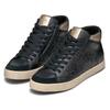 Sneaker GEOX "D BLOMIEE H", Damen, Gr. 36, schwarz, Lederimitat, Textil, casual, Schuhe, High Top Sneaker, Schnürboots, Winterboots mit gepolstertem Schaftrand