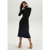 Strickkleid ANISTON SELECTED, Damen, Gr. 44, N-Gr, schwarz, Strick, Obermaterial: 100% Polyester, unifarben, Zopfmuster, elegant, figurumspielend Midi, Langarm Rippstrickbündchen, Kleider, mit Zopfstrickmuster