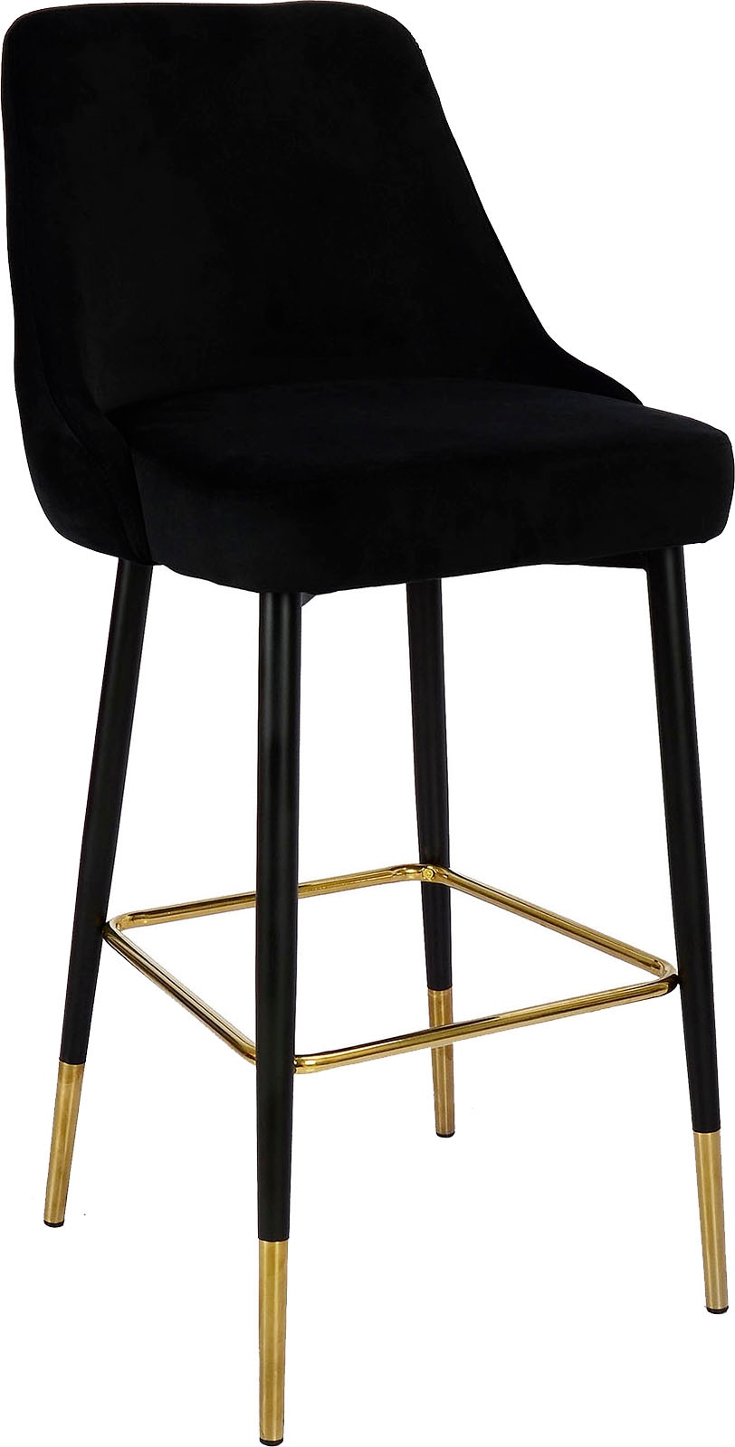 Hochstuhl KAYOOM "Barstuhl Moonlight 125, gesteppte Rückenlehne, Stuhlbeine aus Eisen", schwarz, B:53cm H:110cm T:57cm, Sitz:Stoffbezug 100% Polyester Gestell:100% Eisen, Stühle, Hochstuhl, mit Fußstütze, gesteppte Rückenlehne, 2-farbig elegantes...