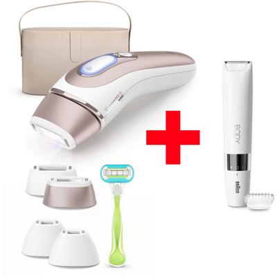 IPL-Haarentferner BRAUN "Smart Skin i·expert PL7387" braun (weiß/braun) Damen 4 Aufsätze für Gesicht & Körper, Venus Rasierer & Aufbewahrungsbox Bestseller