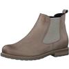 Chelseaboots TAMARIS, Damen, Gr. 39, grau (taupe), Nubukleder, Elastischer Einsatz, unifarben, used, klassisch, Schuhe, Blockabsatz, Stiefelette, Businesschuh, Schlupfboots, Anziehlasche