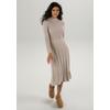Strickkleid ANISTON SELECTED, Damen, Gr. 38, N-Gr, beige, Strick, Obermaterial: 100% Polyester, unifarben, Zopfmuster, elegant, figurumspielend Midi, Langarm Rippstrickbündchen, Kleider, mit Zopfstrickmuster