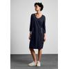Sweatkleid STREET ONE, Damen, Gr. 36, EURO-Größen, blau (tiefblau), Stoff, 60% Viskose, 35% Polyamid, 5% Elasthan, unifarben, casual, comfort fit knielang, V-Ausschnitt, 3/4-Ärmel Bündchen, Kleider, knielang