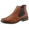 Chelseaboots RIEKER, Damen, Gr. 38, braun (cognac, used), Lederimitat, used, klassisch, Schuhe, Stiefelette, Boots, Blockabsatz, in klassischer Optik