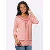 3/4-Arm-Shirt CASUAL LOOKS "Shirt", Damen, Gr. 42, rosa (flamingo, bedruckt), 95% Viskose, 5% Elasthan, gemustert, mehrfarbig, 3/4-Ärmel, Shirts