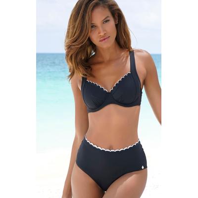 Bügel-Bikini-Top LASCANA "Camilla", Damen, Gr. 40, Cup B, schwarz, Polyamid, unifarben, Bikini-Oberteile, mit kontrastfarbenem Detail, Topseller Image