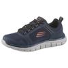 Sneaker SKECHERS "TRACK-KNOCKHILL", Herren, Gr. 42, blau (navy, orange), Leder, Textil, sportlich, Schuhe, mit gepolsterter Innensohle, Freizeitschuh, Halbschuh, Schnürschuh