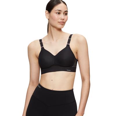 Sport-BH TRIACTION BY TRIUMPH "Triaction Hybrid Lite P EX", Damen, Gr. 75, Cup A, schwarz, Single Jersey, Obermaterial: 