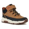 Winterboots GEOX "J FLEXYPER PLUS BOY ABX", Kinder, Gr. 28, braun (camelfarben, schwarz), Lederimitat, Textil, casual, Schuhe, Sneaker, Freizeitschuh mit Geox Spezial Membrane