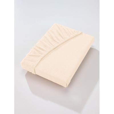 Spannbettlaken WÄSCHEPUR Gr. 3, beige (ecru), B:140-160cm L:200cm, Frottee, 80% Baumwolle, 20% Polyester, Laken Image