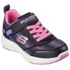 Sneaker SKECHERS "DYNAMIC TREAD", Kinder, Gr. 29, schwarz (schwarz, rosa), Lederimitat, Textil, sportlich, Schuhe, Freizeitschuh, Klettschuh mit glänzendem Textileinsatz