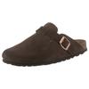 Clog ANISTON SHOES, Damen, Gr. 38, braun (dunkelbraun), Veloursleder, unifarben, klassisch, Schuhe Clog Schlappen, Hausschuh, Sommerschuh, mit ergonomischem Fußbett - NEUE KOLLEKTION
