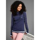 Hoodie KANGAROOS, Damen, Gr. 44/46 (L), blau (marine), Interlock, Obermaterial: 100% Baumwolle. Bündchen: 100% Baumwolle, unifarben mit Farbeinsatz, kontrastfarbene Details, bedruckt, casual, figurbetont hüftbedeckend, Langarm Rippbündchen,...