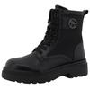 Schnürboots TOM TAILOR, Damen, Gr. 36, schwarz, Lederimitat, Textil, unifarben, modisch, Schuhe, Blockabsatz, Schnürstiefelette in bequemer Weite G (= weit)