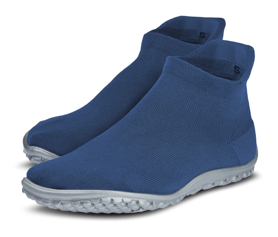 Barfußschuh LEGUANO "SNEAKER", Damen, Gr. XXL (46/47), blau, Textil, Schuhe Sockboots Barfußschuh Socksneaker Schlupfboots, Bequemschuh, Komfortschuh für Maschinenwäsche geeignet