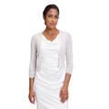 Strickjacke VERA MONT "Vera Mont Strickbolero ohne Verschluss", Damen, Gr. XXL, beige (silber, nature), Strick, Obermaterial: 80% Viskose, 20% Polyester metallisiert., elegant, figurumspielend normal, 3/4-Ärmel, Strickjacken, Glitzer