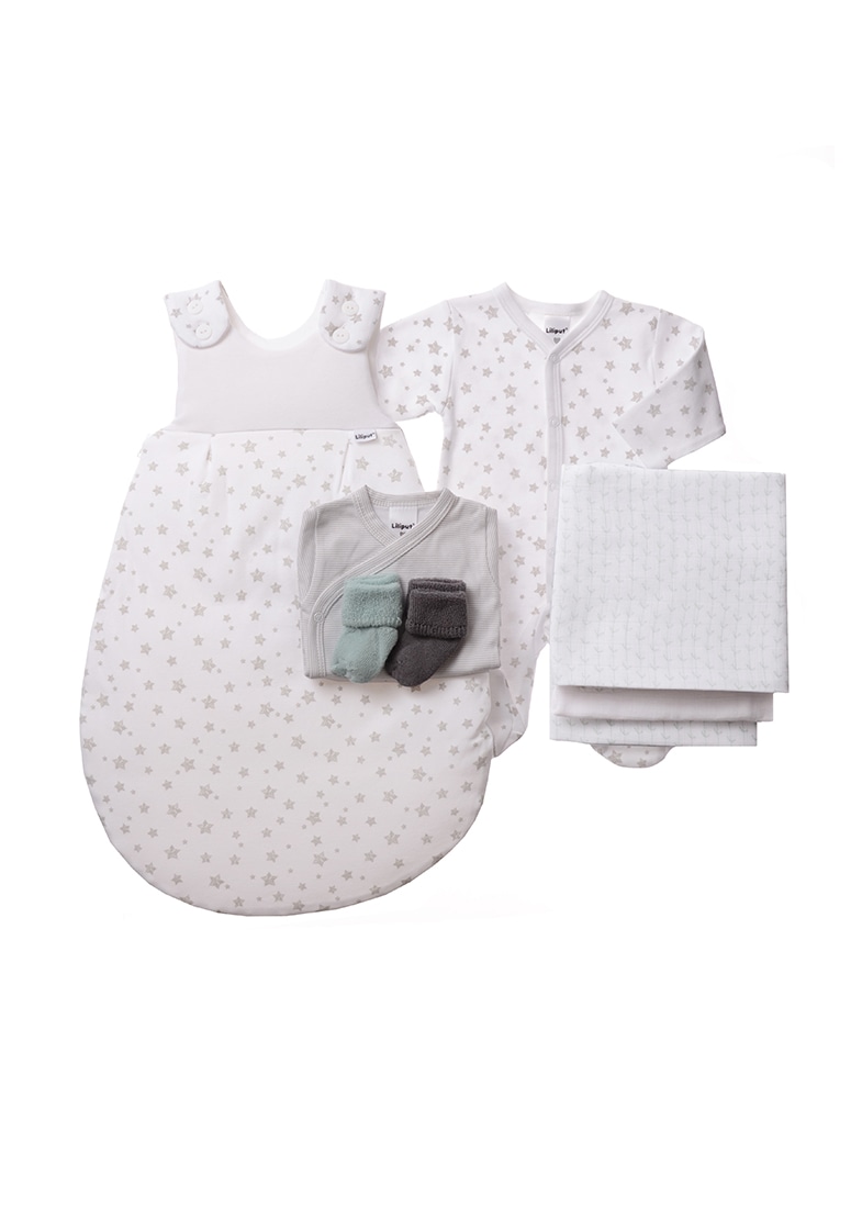 Erstausstattungspaket LILIPUT, Baby, Gr. 50/56, weiß, 100% Baumwolle, KOB Set-Artikel, mit niedlichen Prints Image