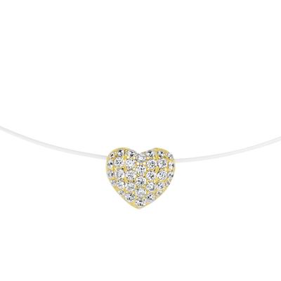 Collier SMART JEWEL "Anhänger Herz, Silber 925", gold, Halsketten, Damen, 45cm, Silber 925 (Sterlingsilber)