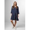 Midikleid CECIL, Damen, Gr. L (42), US-Größen, blau (dunkelblau wash), Stoff, Jeans, 100% Lyocell, unifarben, casual, normal wadenlang, Rundhals, 3/4-Ärmel Bündchen, Kleider, aus Lyocell
