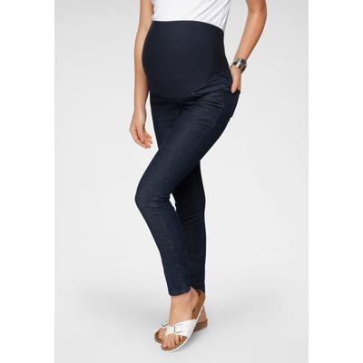 Umstandsjeans NEUN MONATE "Stretch-Jeans für Schwangerschaft und Stillzeit", Damen, Gr. 38, N-Gr, blau (rinsed), Denim/Jeans, Obermaterial: 72% Baumwolle, 26% Polyester, 2% Elasthan, Basic, slim fit lang, Jeans, schmale Beinform, hohe Taille, langes... Image