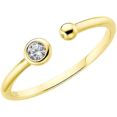 Fingerring "Schmuck Geschenk" Gr. 53, gold (gelbgoldfarben, kristallweiß, kristallweiß), ANISTON JEWELRY & WATCHES, Fing