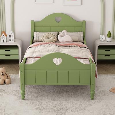 Olivegreen Twin Platform Bed Princess Bed Toddler Bed Side Rail Daybed