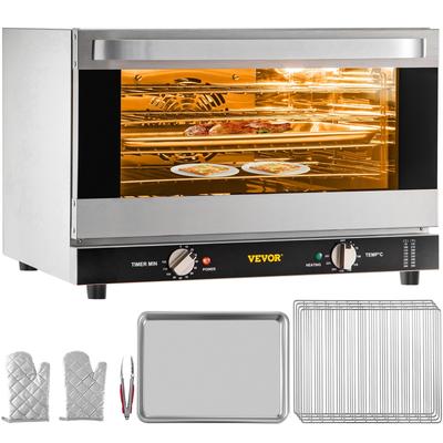 VEVOR Commercial Convection Oven, 47L/43Qt 1600W 4-Tier Toaster with Front Glass Door