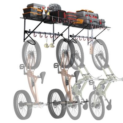 VEVOR Bike Storage Rack, Wall Mount Bike Storage Hanger Home and Garage Organizer, Customizable for Various Bike Sizes